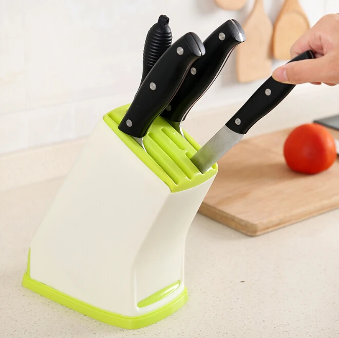 Knife Block Knife Shelving Rack Home Storage Tool Plastic Knives Holder
