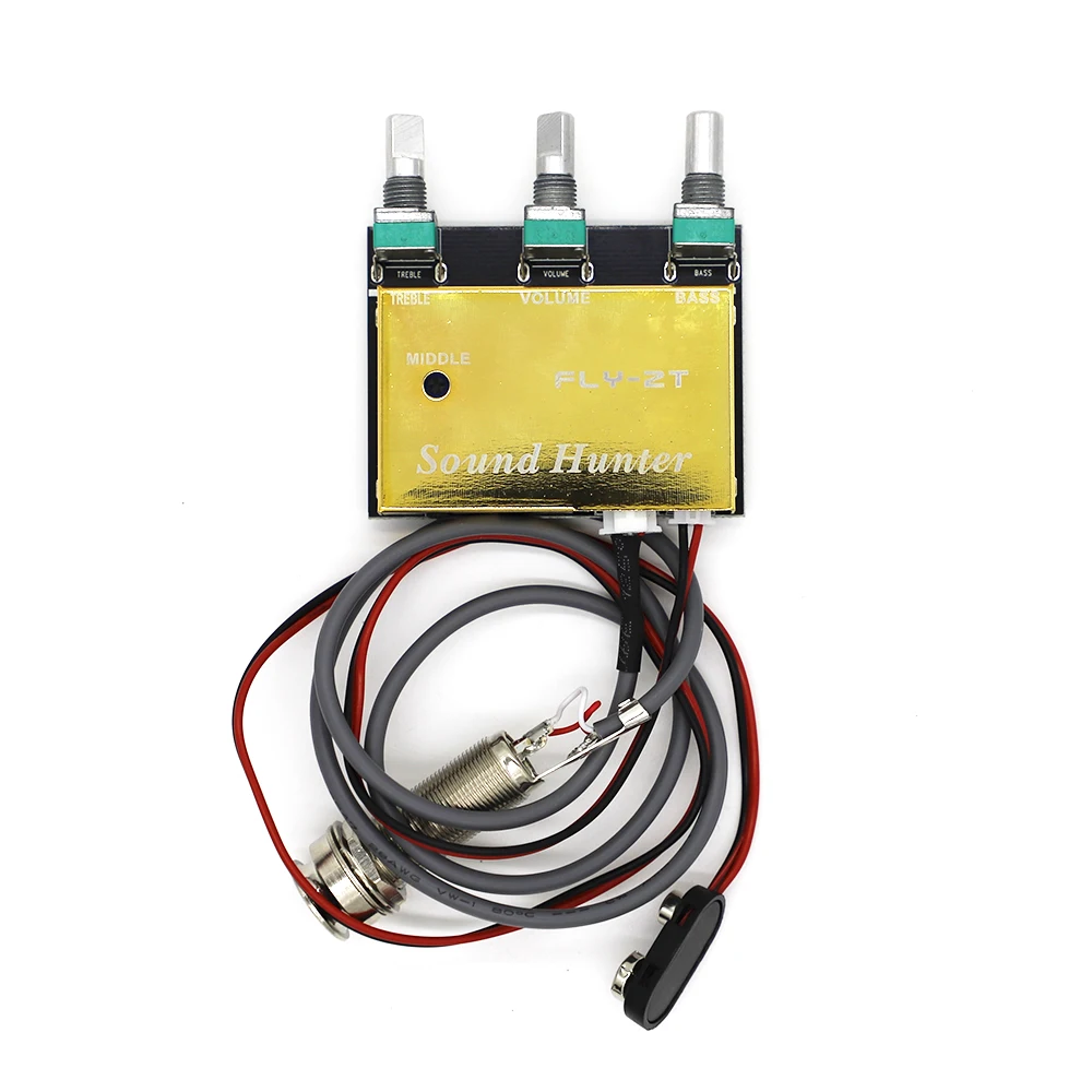 

Acoustic Guitar Active Pickup Piezo Metal Pick Up EQ Equalizer Preamp With Treble Volume Bass Control Guitar Accessories Parts
