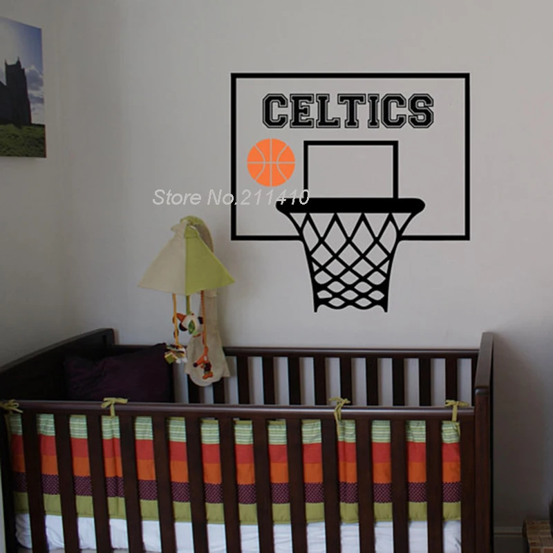 Buy Basketball Hoop Monogram Wall Vinyl Decal Sticker