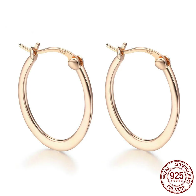 

925 Silver Rose Gold Earrings European and American Fashion DIY Creative Earrings Female Anaphylactic Earrings