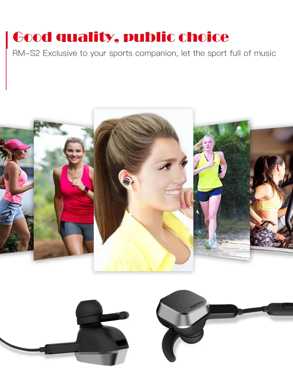 Remax S2 Wireless Magnetic Sports Earphone Bluetooth 4.2 Stereo Sound Headphone (2)