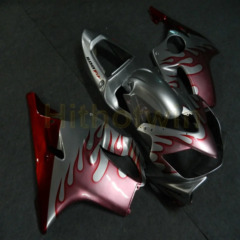 O Капот мотоцикла на заказ для Honda 01-03 CBR600F4i 2001 2002 2003 обтекатель двигателя+ винты+ литьевая форма серебристо-серый - Цвет: O