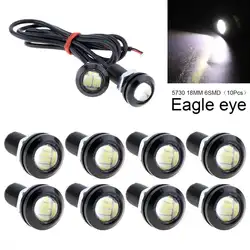 10 шт. 18 мм Eagle Eye 4014 6SMD Белый 12 В автомобилей туман DRL лампы Универсальный Авто Обратный резервного Парковка сигнальная лампа