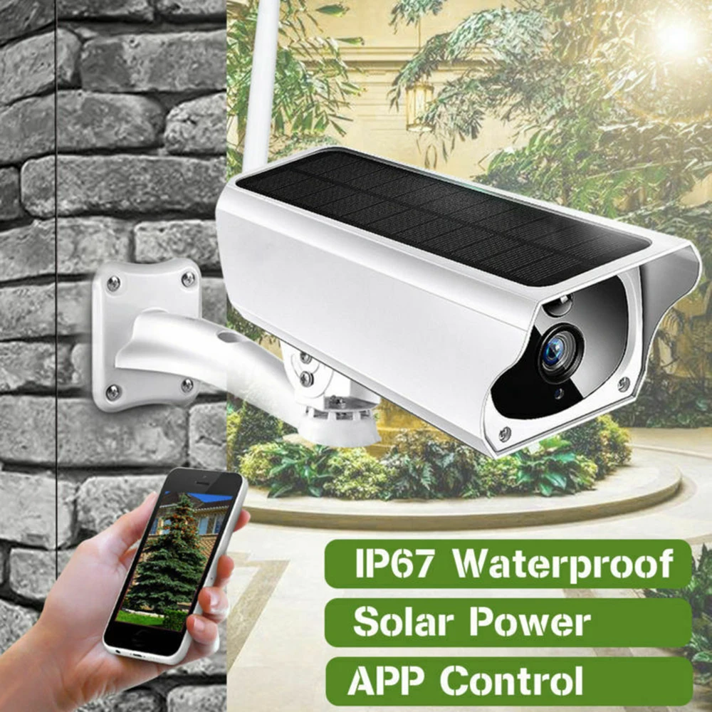 

WIFI Wireless Solar Powered Surveillance IP Camera 1080P 2.0MP Waterproof Night Vesion Intercom Indoor Outdoor Security Camera