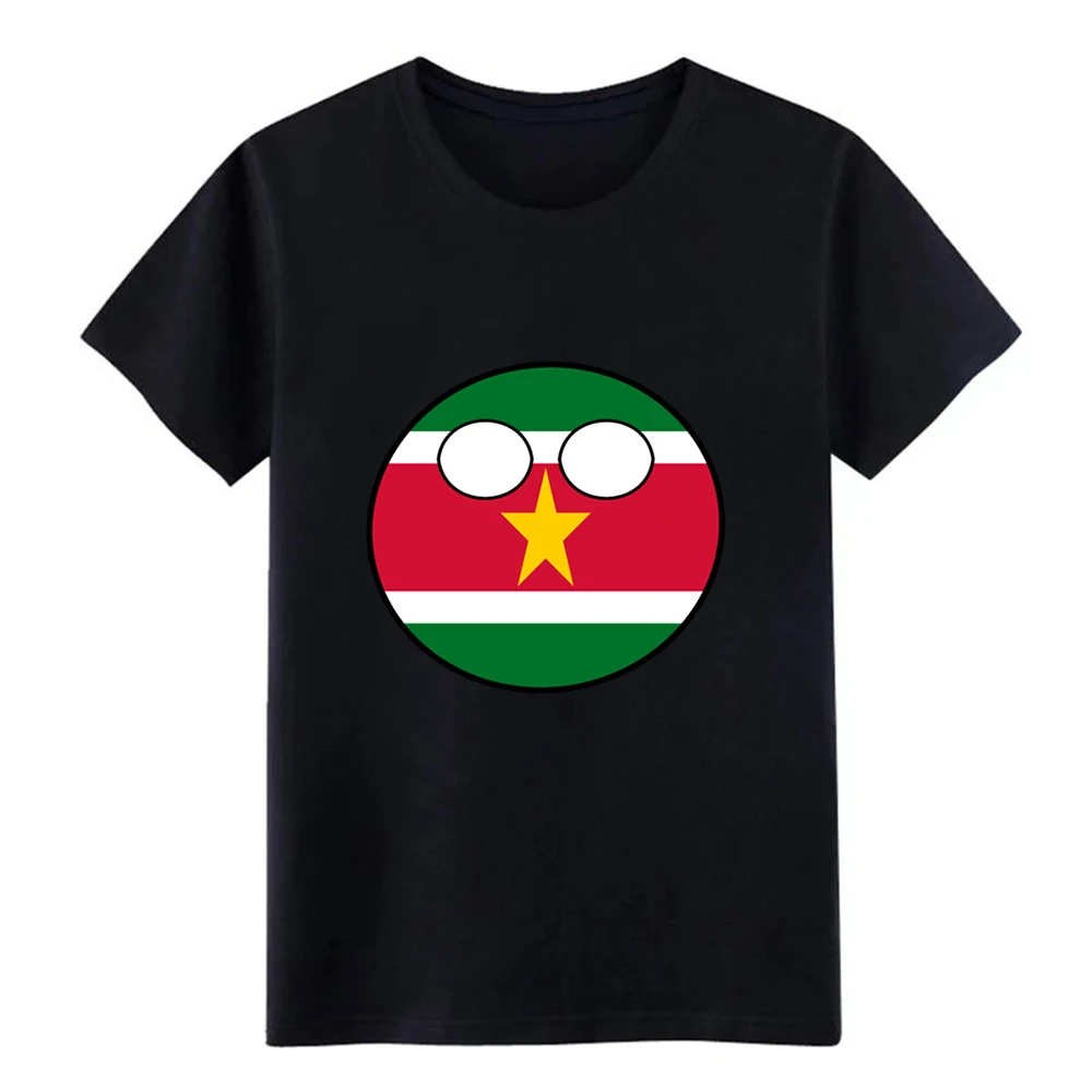 Мужская футболка с рисунком Countryball Laenderball Land Heimat Suriname базовая Однотонная