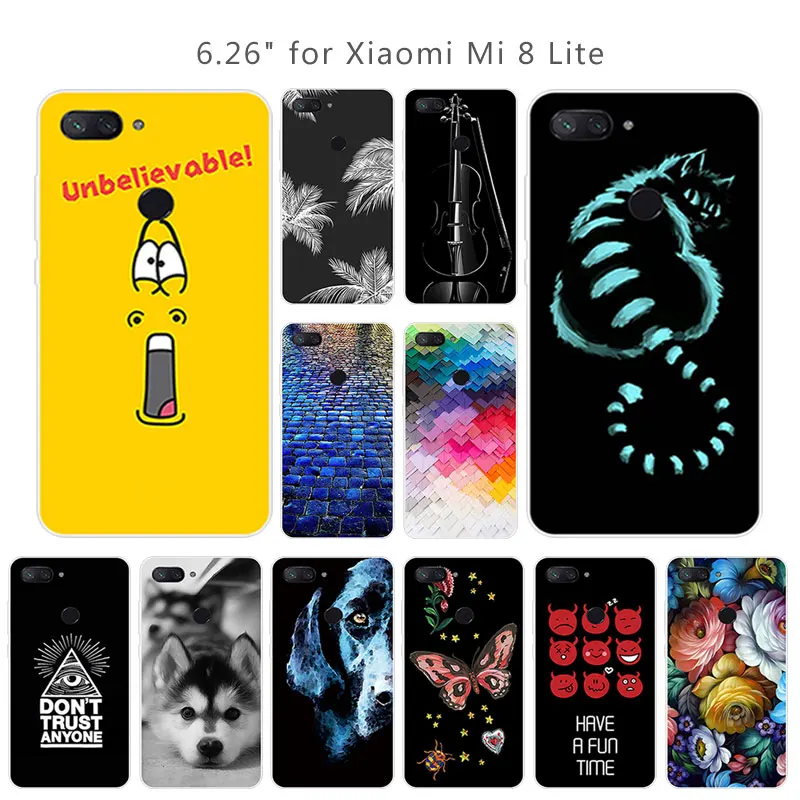 Мягкий чехол для Xiaomi Mi 8 Youth роскошный черный матовый 6 26 &quotдля Lite прозрачные