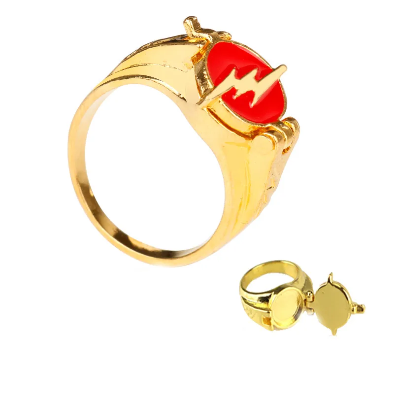 Justice League DC Comics Jewelry The Flash Rings for Woman Man Flashman lighting Ring (Can be opened )
