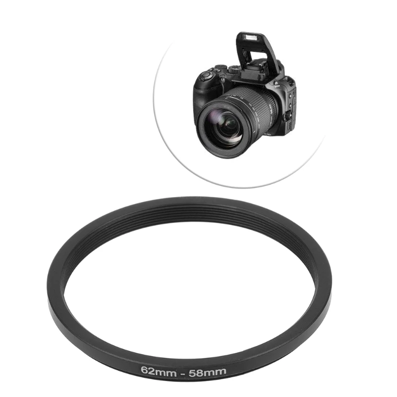 62mm To 58mm Metal Step Down Rings Lens Adapter Filter Camera Tool Accessory New