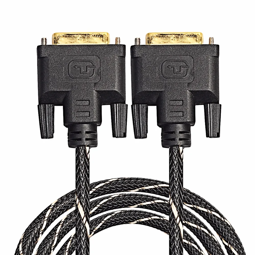 

1M to 5M Digital Visual DVI Cable Monitor DVI D to DVI D Gold Male 24+1 Male Pin Signal Link HDMI TV Cable for Projectors HDTV's