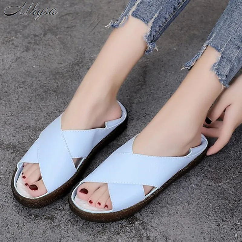 

Mhysa 2019 Women Sandals Summer casual Sandal Slippers Anti-skid Outdoor Flip Flops Ladies Casual Fashion Flats Shoes T11