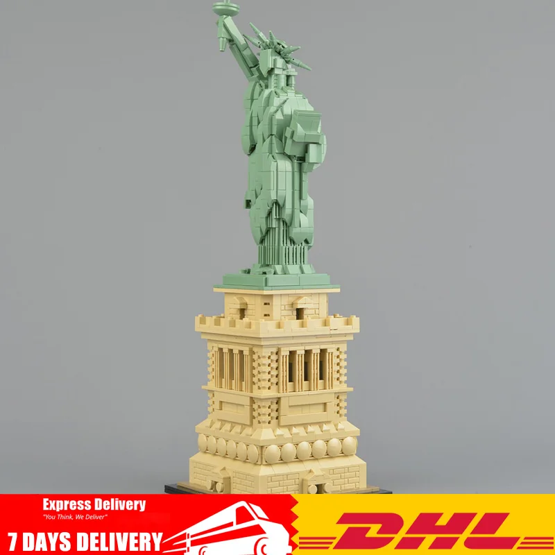 

2018 Legoings 21042 Lepin 17011 Architecture 1877 PCS Statue of Liberty Set Toys Model Building Blocks Bricks Kit Toy