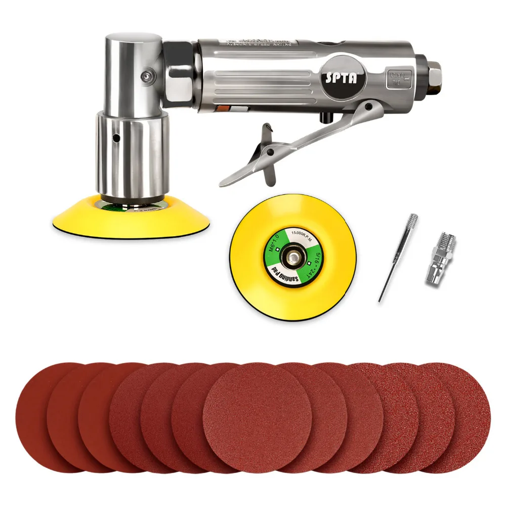 

SPTA 3inch Random Air Palm Sander Car polisher Sets For Car Polishing Sanding Paper Pad Backing Plate And Do Waxing