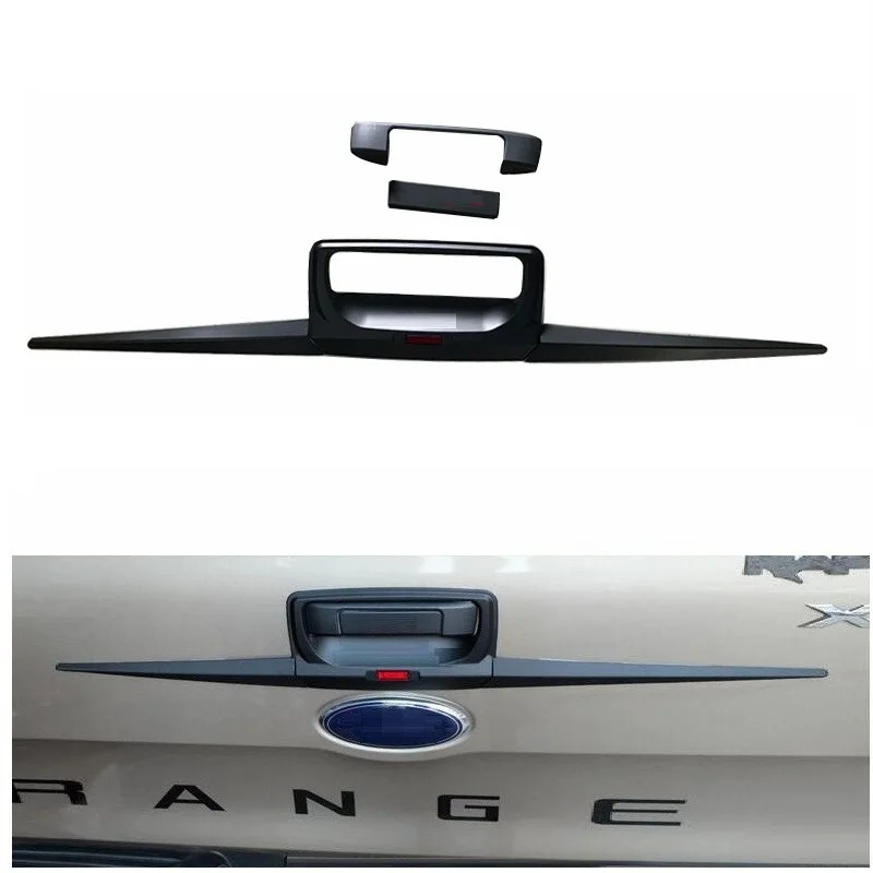 

MATTE BLACK TAIL GATE TRUNK HANDLE COVERS CHROMIUM STYLING TRIM COVER FIT FOR RANGER T7 XTL EXTERIOR TAIL GATE TRIMS COVER