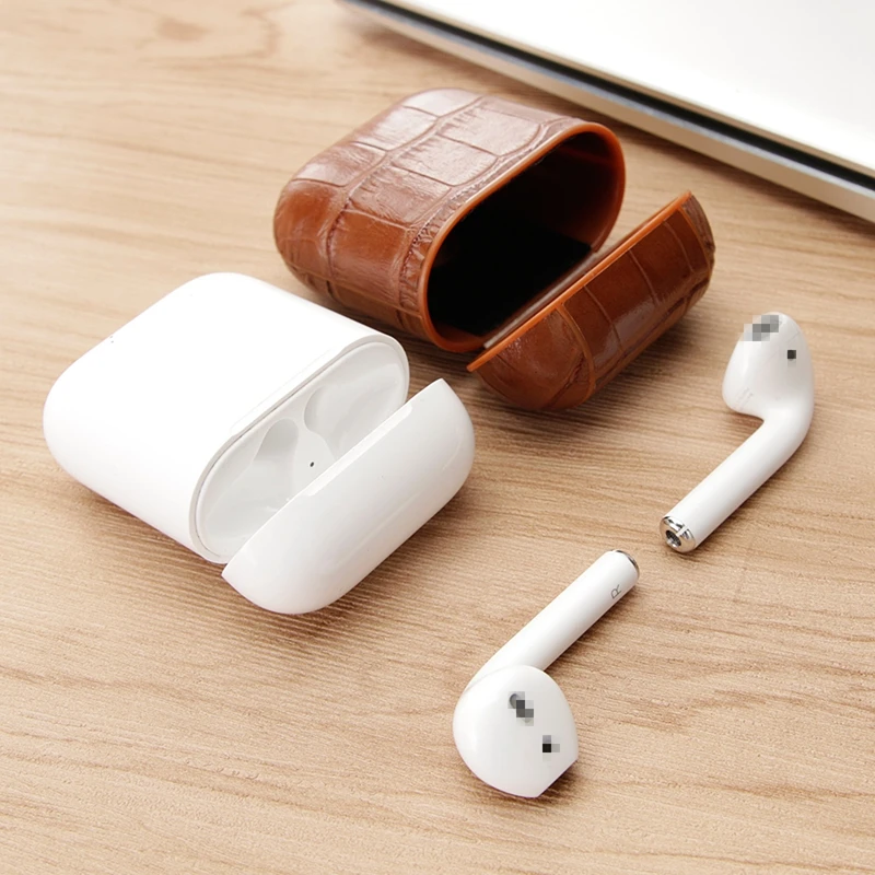 Крокодиловый узор натуральная кожа сумка для наушников для Airpods защитный чехол Аксессуары для кожи для Apple Airpods зарядная коробка