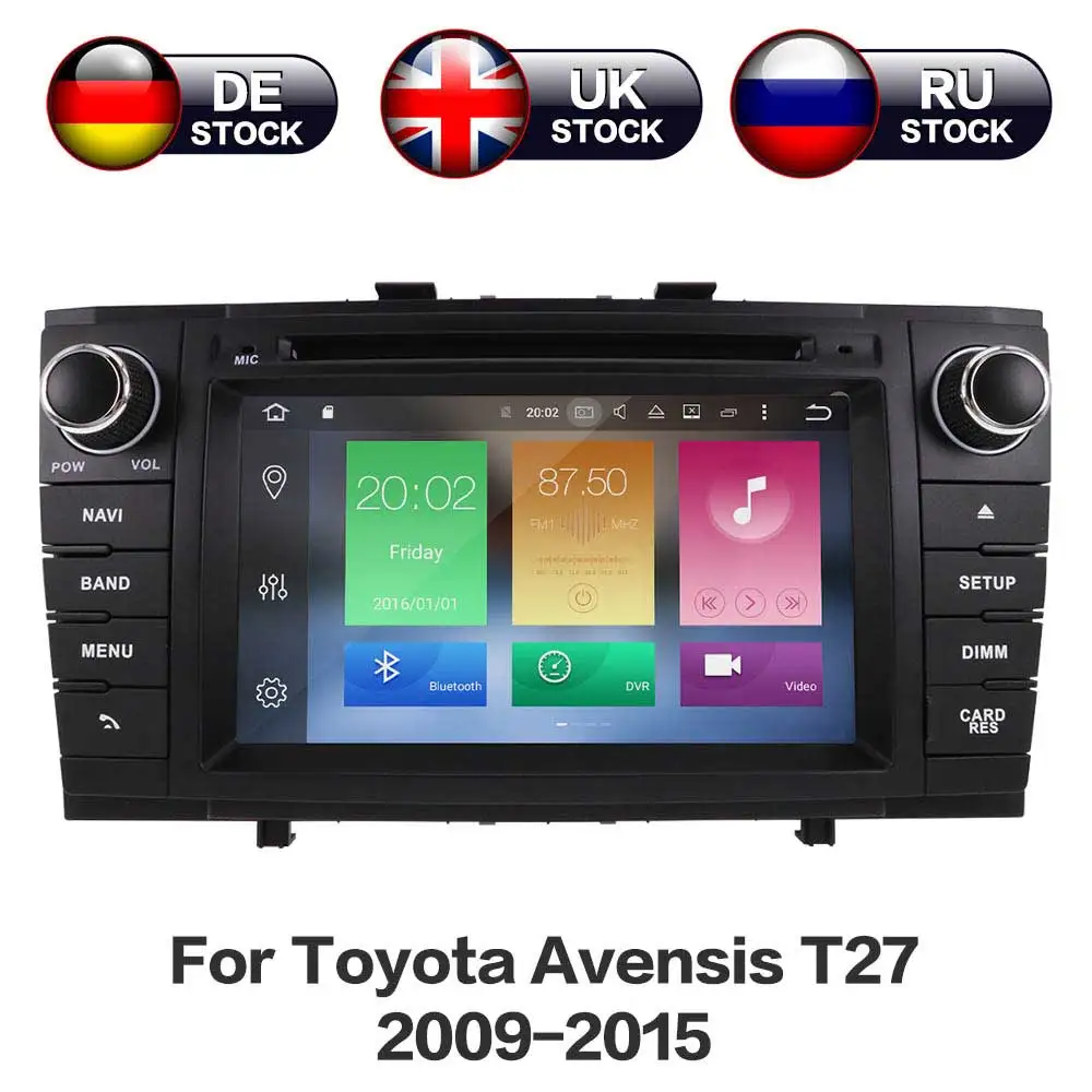 

Android 8.0 4GB+32GB HD Screen With Bluetooth WiFi USB Car GPS DVD Player For Black Toyota Avensis T27 2009-2015