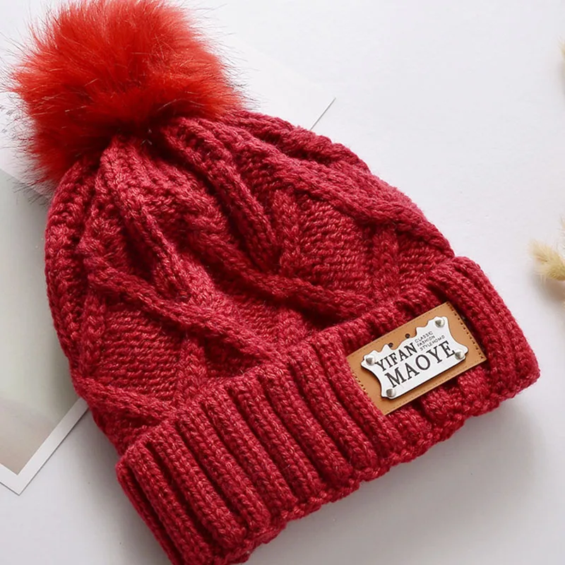 Зимняя женская шапка из лисьего меха с помпонами, вязаная шапка Skullie Beanies, уличная утолщенная шапка для девушек и женщин