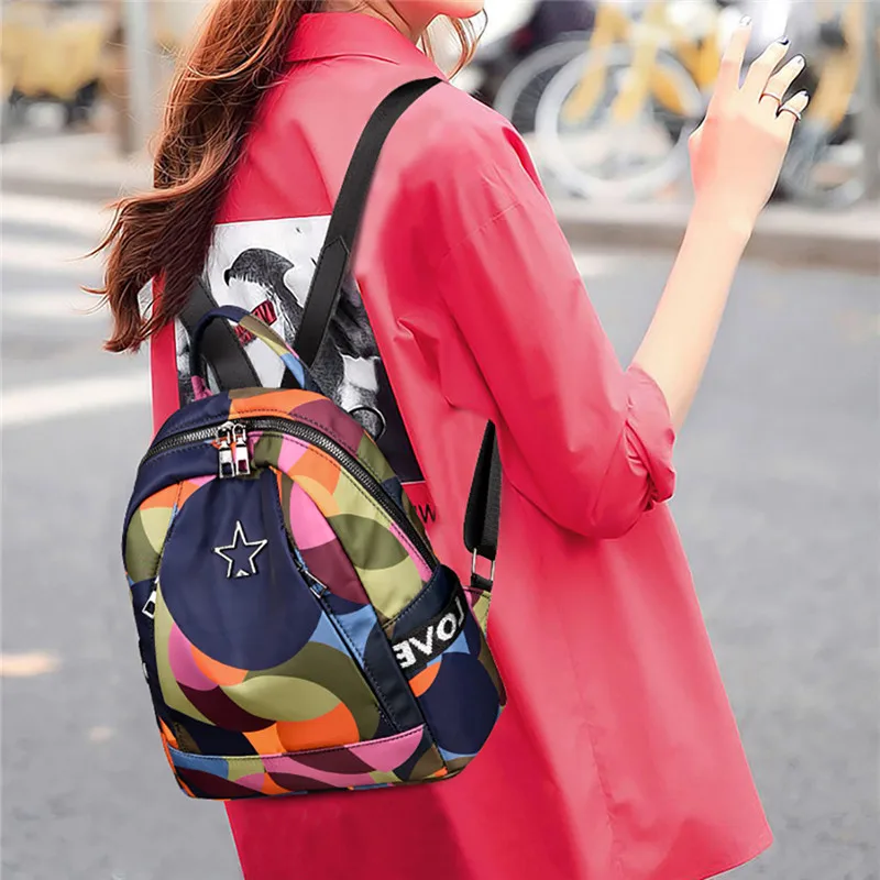 

2019 New Casual Women Color Colorblock Oxford Cloth Casual Backpack Wild Travel Student Bag Backpack luxury Dropship A8$