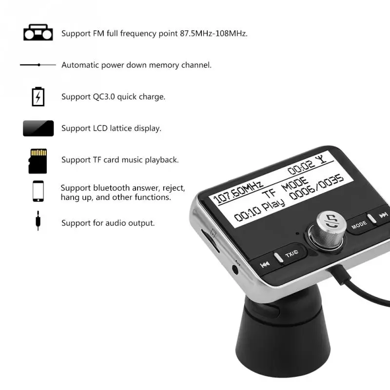 DAB002 DAB цифровой радиоприемник fm-тюнер радио Автомобильный Bluetooth 4,2 передатчик адаптер FM DAV/DAB тюнер вещания