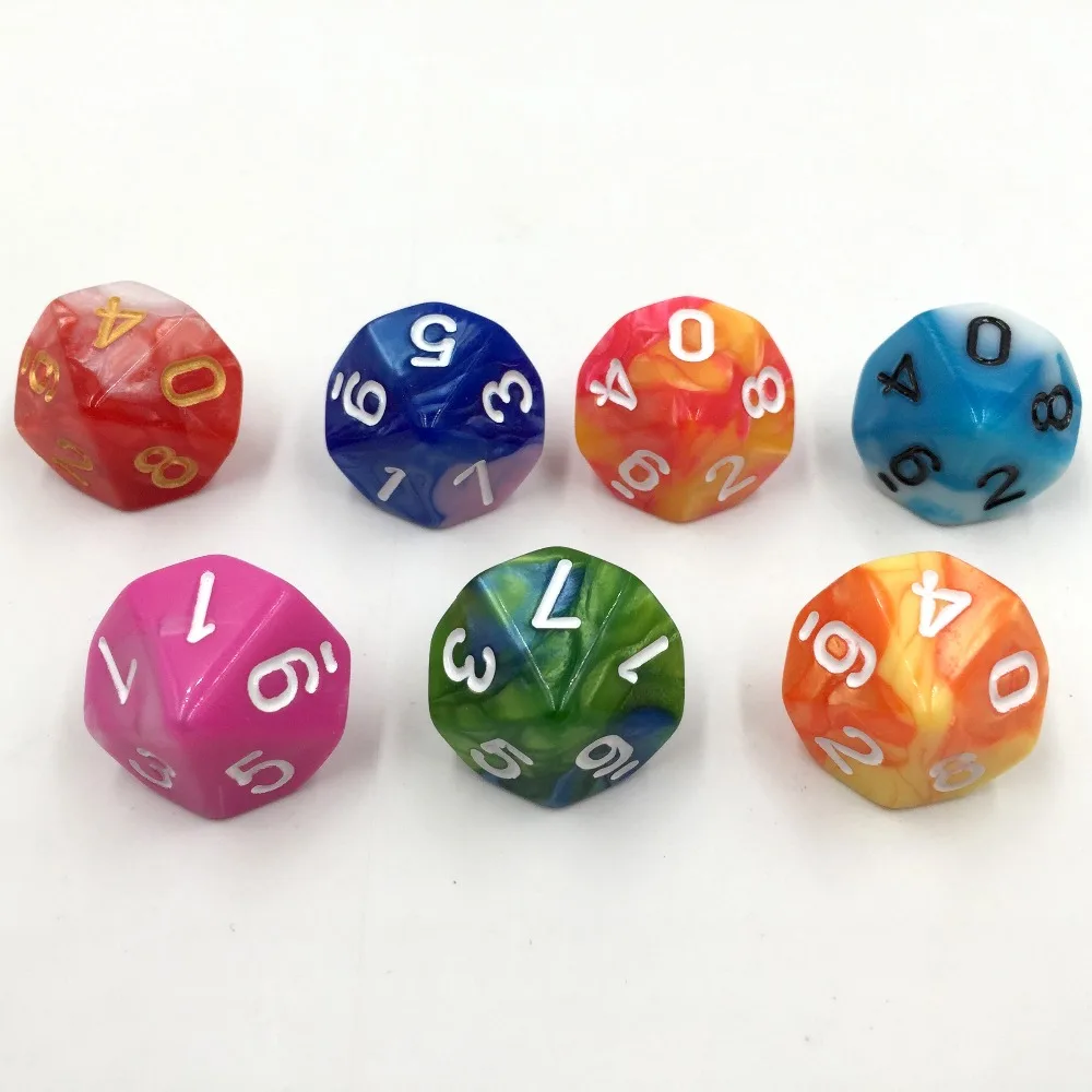 

rollooo Dice 7pcs/set D10 Polyhedral Dice Double Color Rpg dice