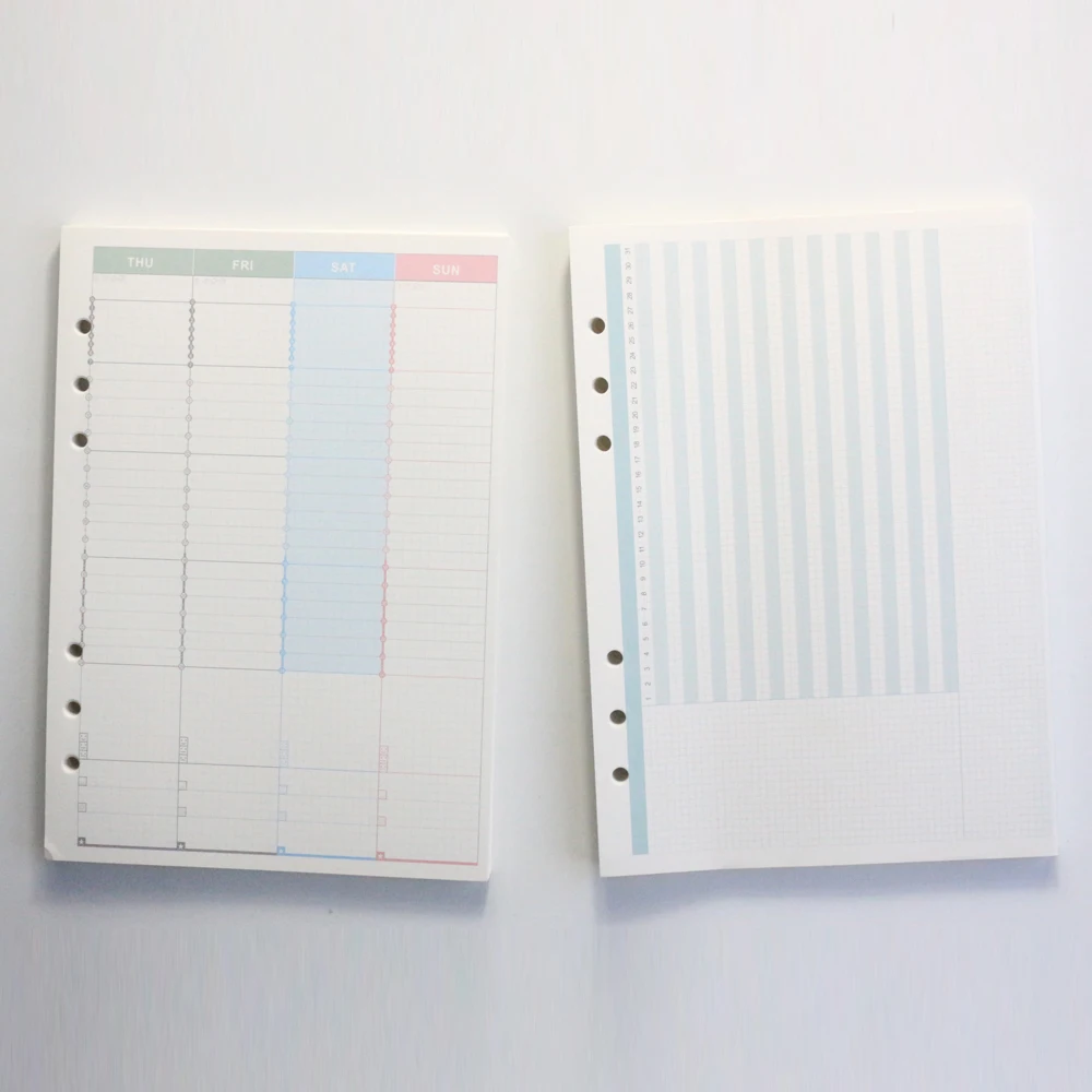 Domikee оригинальный творческий цветной 6 отверстий ежедневник еженедельник заправка внутренняя бумага core для в переплете записные книжки