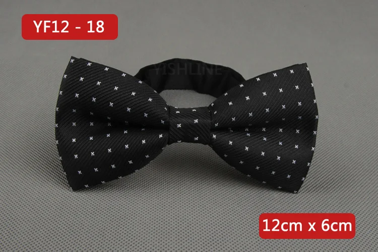 YISHLINE NEW Men's Bow Tie Gold Paisley Bowtie Business Wedding Bowknot Dot Blue And Black Bow Ties For Groom Party Accessories - Цвет: YF12-18