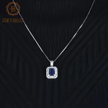 

Gem's Ballet New Fine Jewelry Natural Iolite Blue Mystic Quartz Pendants Classic Necklace 925 Sterling Silver Jewelry for Women