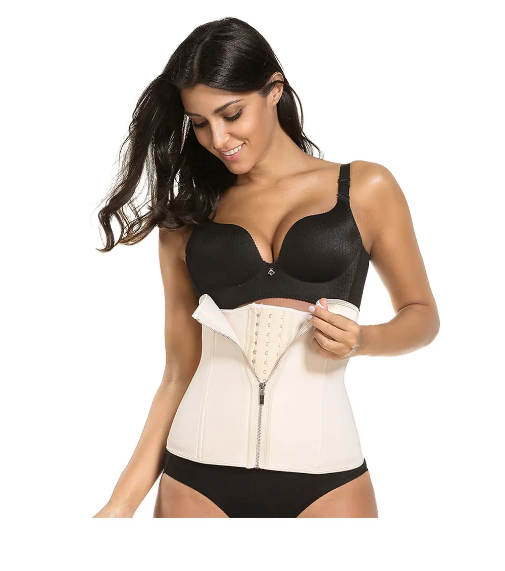 NB1455_01 Atbuty Neoprene Hot Waist Trainer Steel Bones Sweat Body Shaper Hooks and Zipper Corset Keep Warm Shapewear (17)
