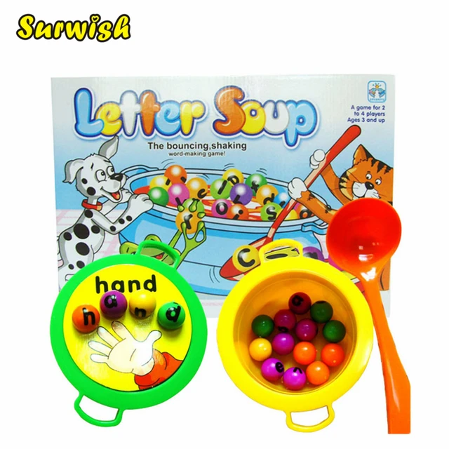 surwish plastic letter soup matching word board game electronic