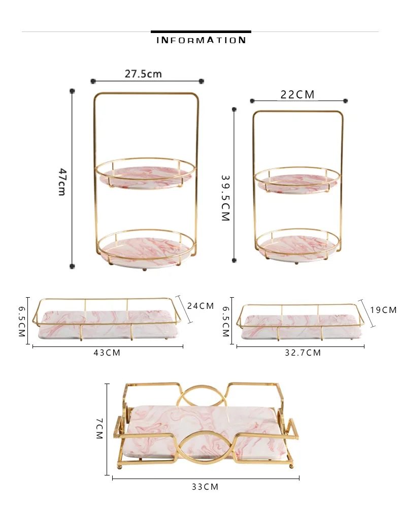 Мраморная Косметическая двойная стойка для хранения торта декоративный поднос для хранения лоток для хранения в скандинавском ванной комнате стеллаж для хранения мусора