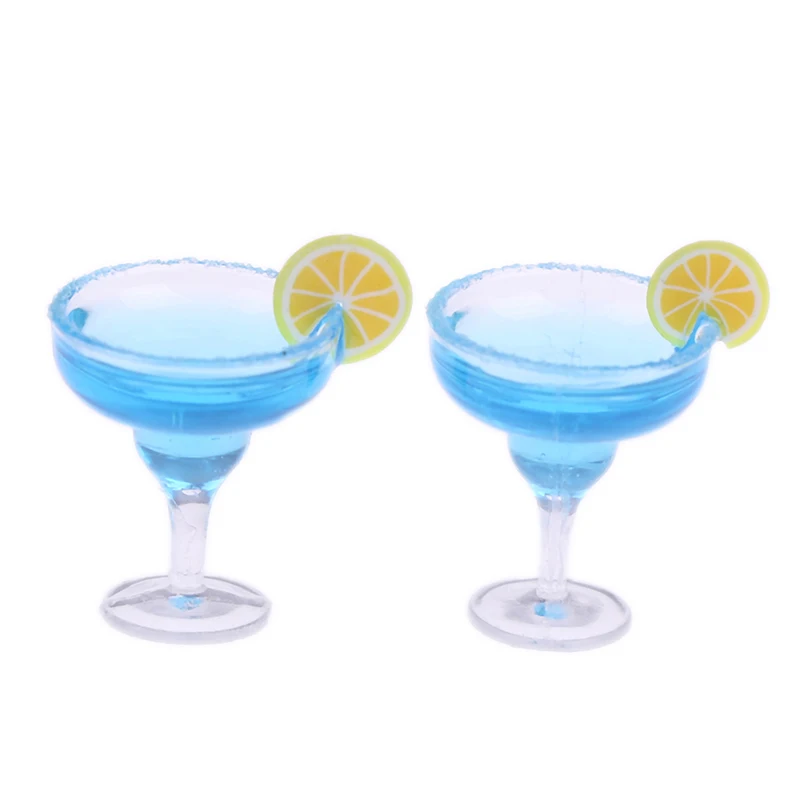 

2Pcs Mini Resin Cocktail Cup Simulation Drink Glass Model Toy Doll House Decoration 1/12 Scale Dollhouse Miniature Accessories