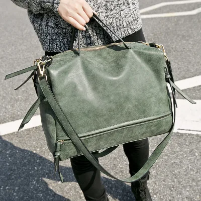 

longmiao Plain Leather Bag 2017 New Scrub PU Leather Motorcycle Bag Ladies Retro Women Handbags Fashion Bolsos Vintage Mujer