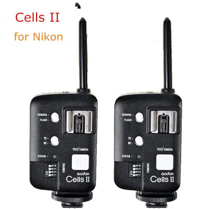 

2pcs Godox Cells II High-Speed Flash Studio Photo Device Trigger Wireless Remote Flash Sync Speed of 1/8000 For Nikon Camera