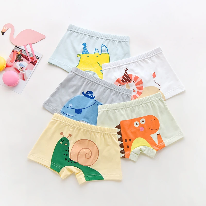 

HPBBKD 5pcs/lot Kids Boys Underwear Cartoon Children's Shorts Panties for Baby Boy Boxers Panty Teenager Underpants 2-14T BU032