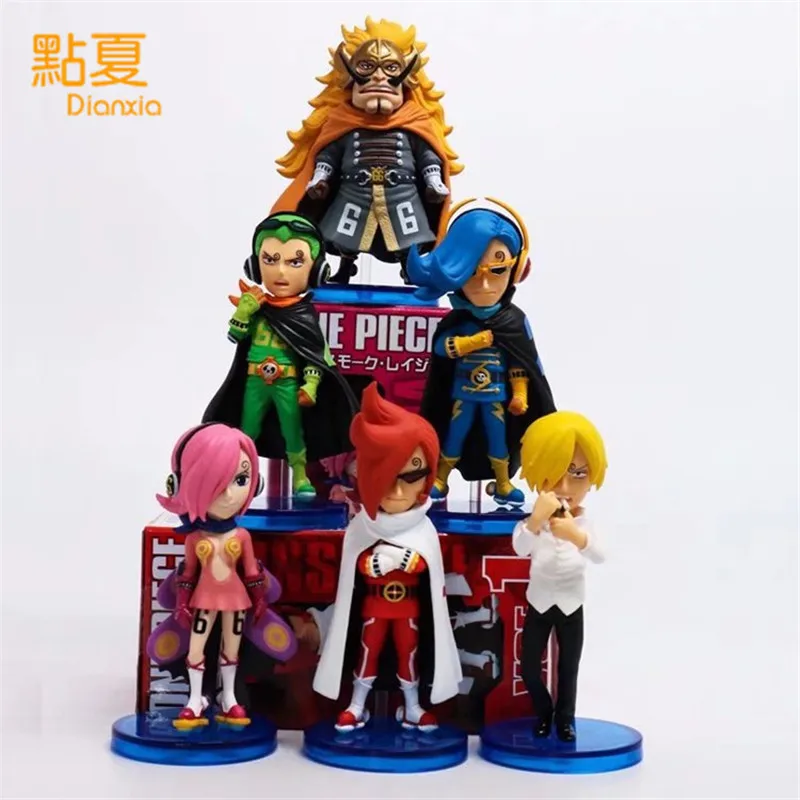 

DIANXIA New Arrival 6pcs/set One Piece Sanji Vinsmoke Family Q Version Action Figure Toy Height 8cm