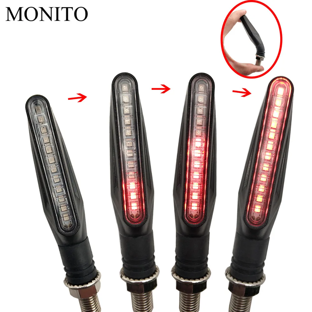

motorcycle flowing water flicker led motocross turn signal light lamp For KAWASAKI W800 Cafe ZRX1100 ZRX1100 ZX1100 ZX7R ZX9
