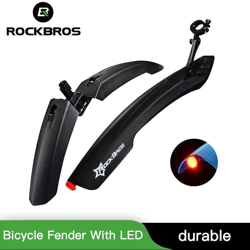 ROCKBROS MTB Велосипедное крыло с светодиодный задний светильник, крылья для велосипеда, крыло для велосипеда, горный велосипед, прочное крыло, Аксессуары для велосипеда