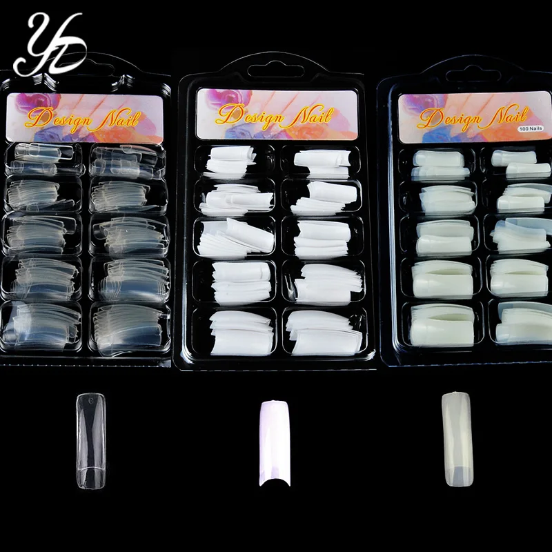

Yiday Professional 1 Box/100pcs French Style Fake Nail Art Tips Artificial Acrylic Fake Nails Natural Colors DIY Manicure Tools