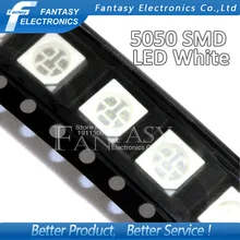 100 шт Белый 5050 SMD светодиодный диоды для подавления переходных скачков напряжения светильник