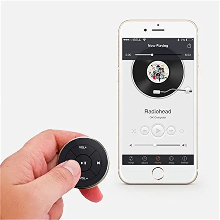 Hot Wireless Bluetooth Remote Control Media Button for Car Steering Wheel Motorcycle Bike Handlebar for iPhone 5 6 7 for Samsung