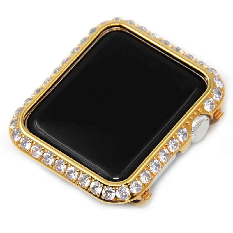Platinum case with large diamond bezel cover for Apple Watch cover 38mm 42mm gold-plated cases with luxury crystal
Platinum case with large diamond bezel cover for Apple Watch cover 38mm 42mm gold-plated cases with luxury crystal
