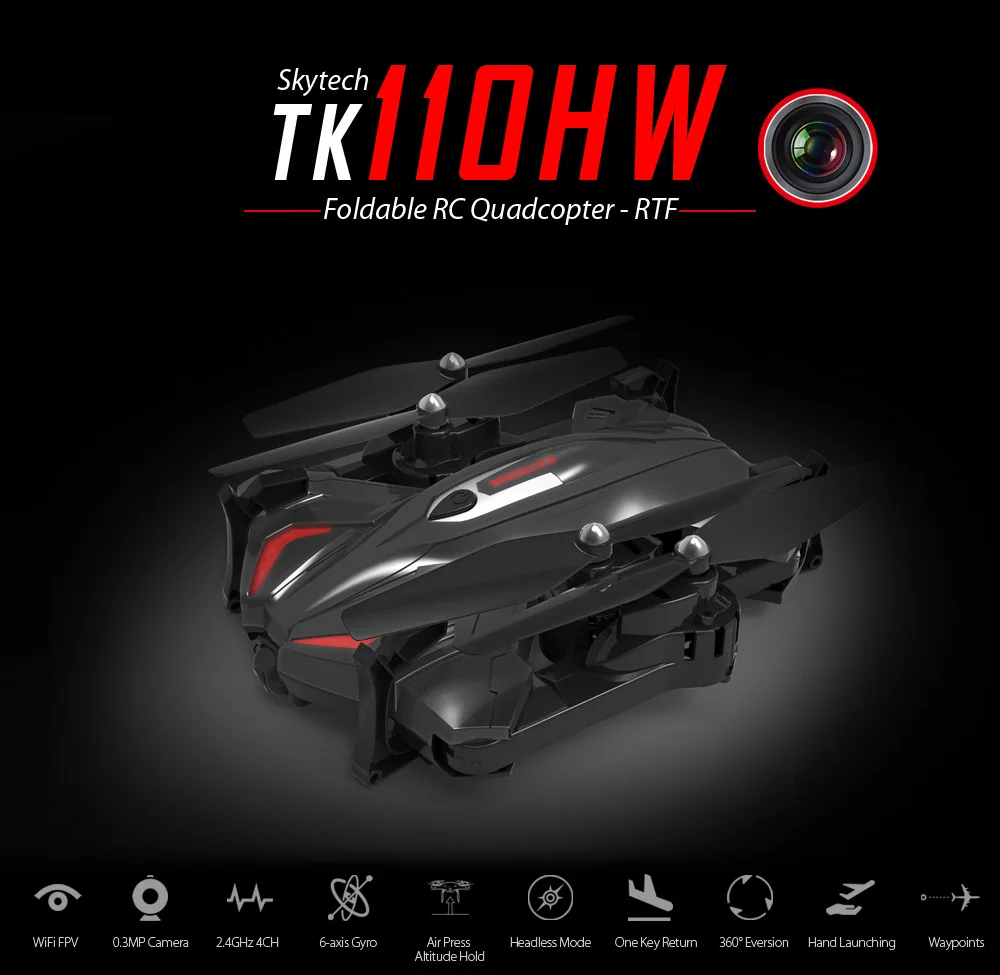 

Foldable RC Drone WiFi FPV Flying Helicopter with Camera Air Press Altitude Hold G-sensor Waypoints Hand Launching RTF Drones