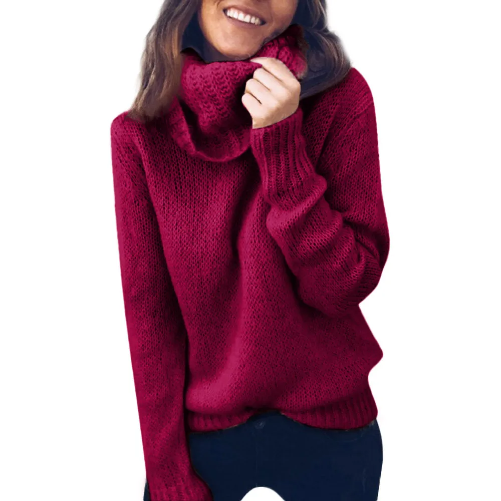 

Pullover Sweater Women Jumper Clothing Turtleneck Sweater Female Jumper Pull Top Thick Winter Oversized Knitted Sweaters #O