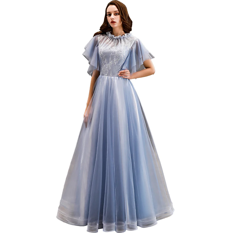 Beauty Emily Elegant Evening Dress 2019 Long Lace Up A line Formal Party Prom Dress Floor-length  robe de soiree 