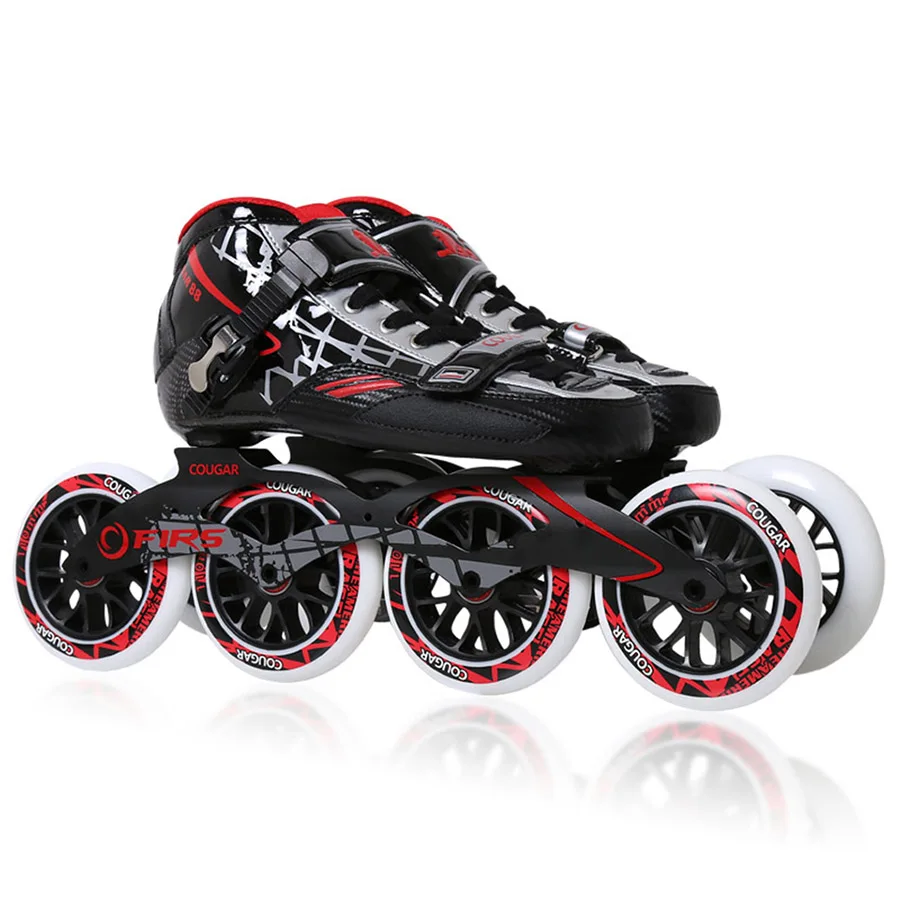

Original Cougar SR8 Speed Inline Skates Carbon Fiber Professional Competition Skate 4 Wheels Racing Skating Shoes Patines Patins