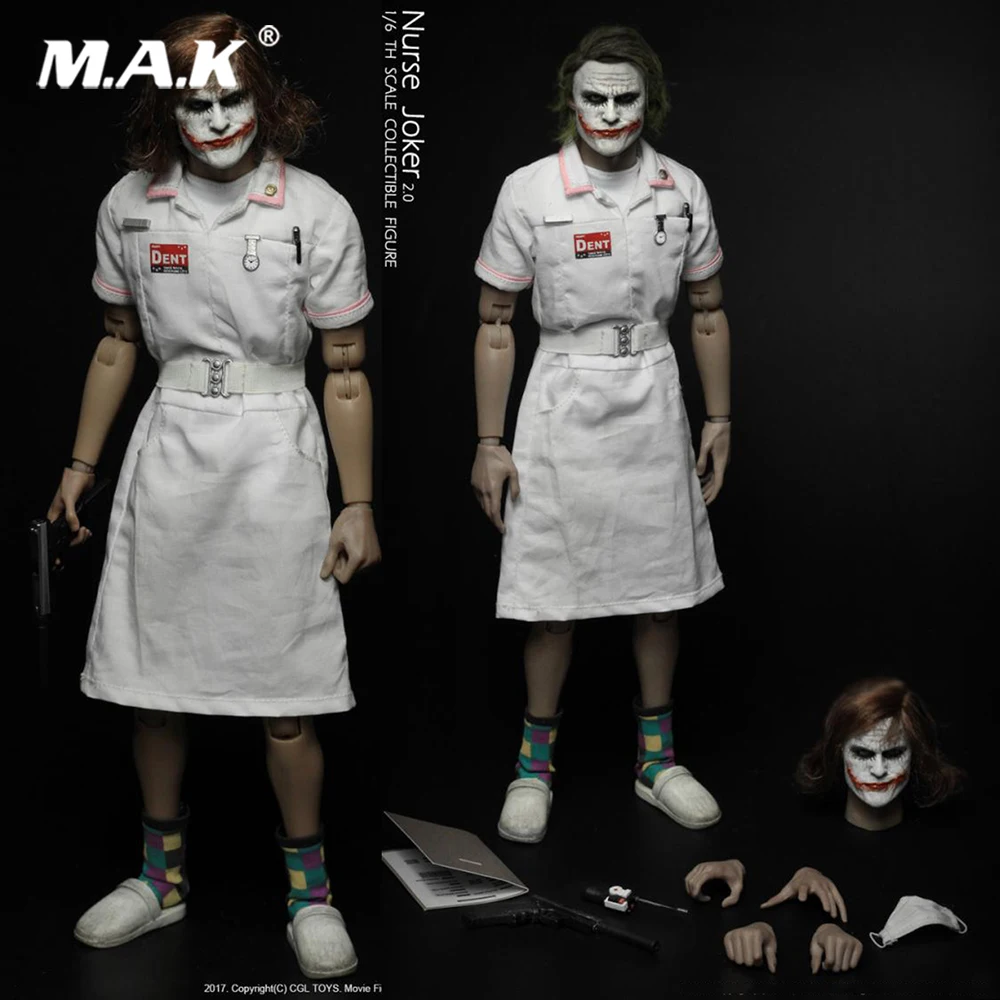 

Full set action figure MF11 1/6 scale joker Nurse Ugliness 2.0 Nurse Joker2.0 for collection with 2 heads and body head weapon