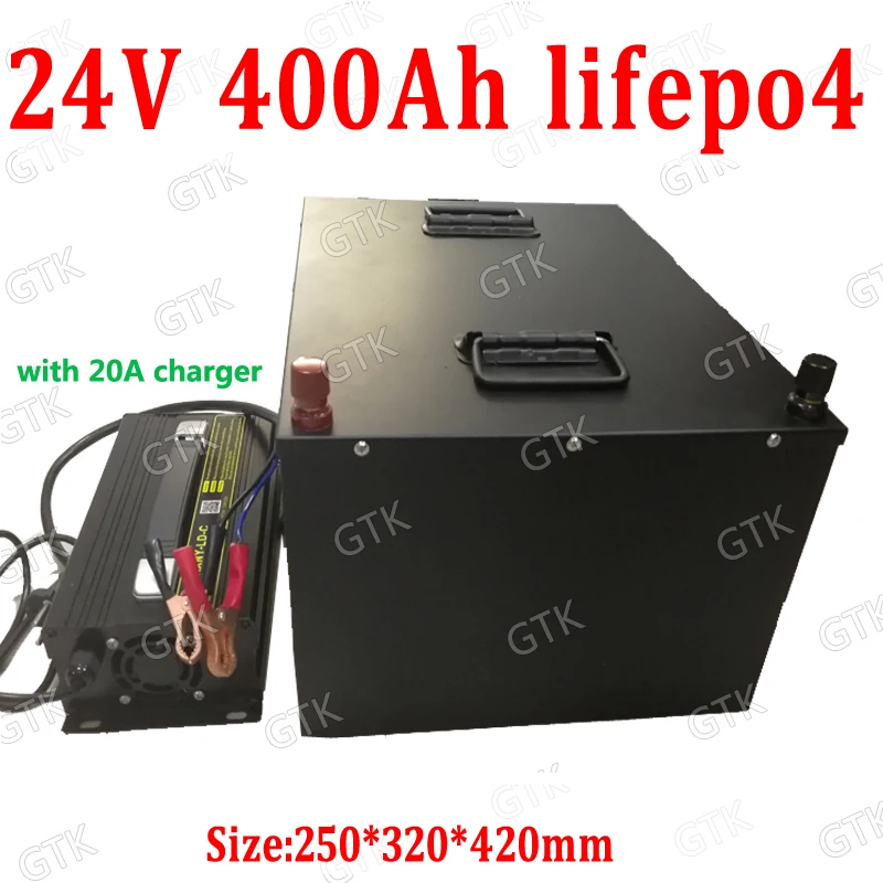 Водонепроницаемый 24 V 400AH lifepo4 литиевый аккумулятор BMS для 4800 W домов на солнечных батареях фотоэлектрический инвертор для хранения+ 20A зарядное устройство