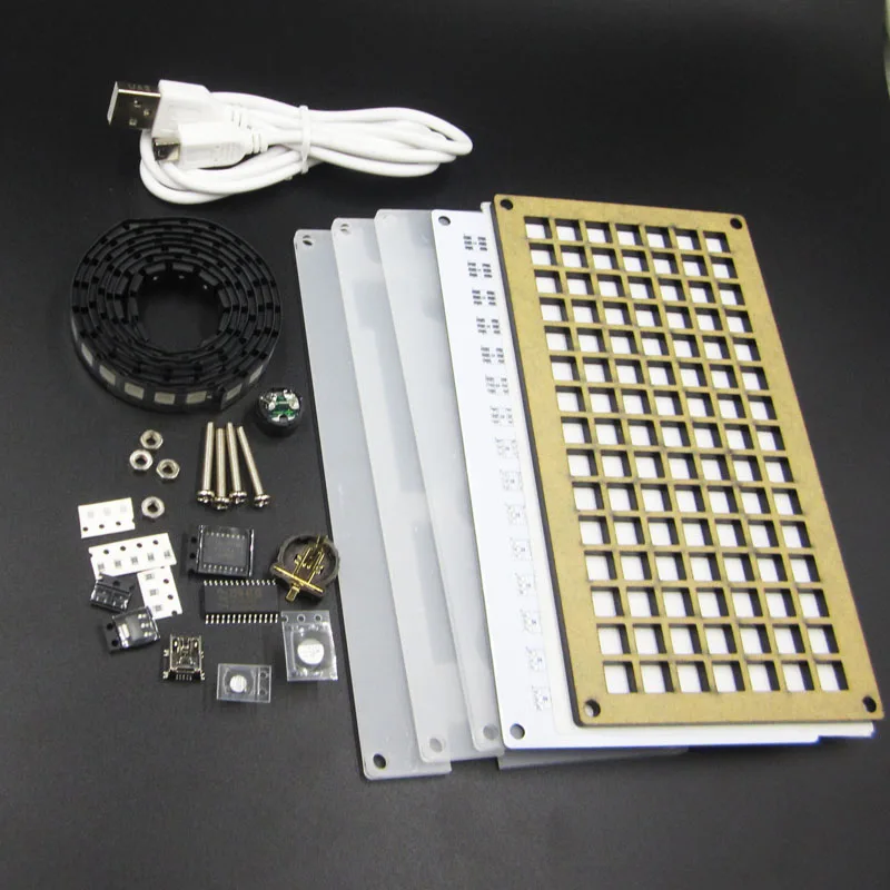 DIY DS3231 сенсорный ключ управления яркость Регулируемый большой размер матричный Будильник Электронный diy комплект
