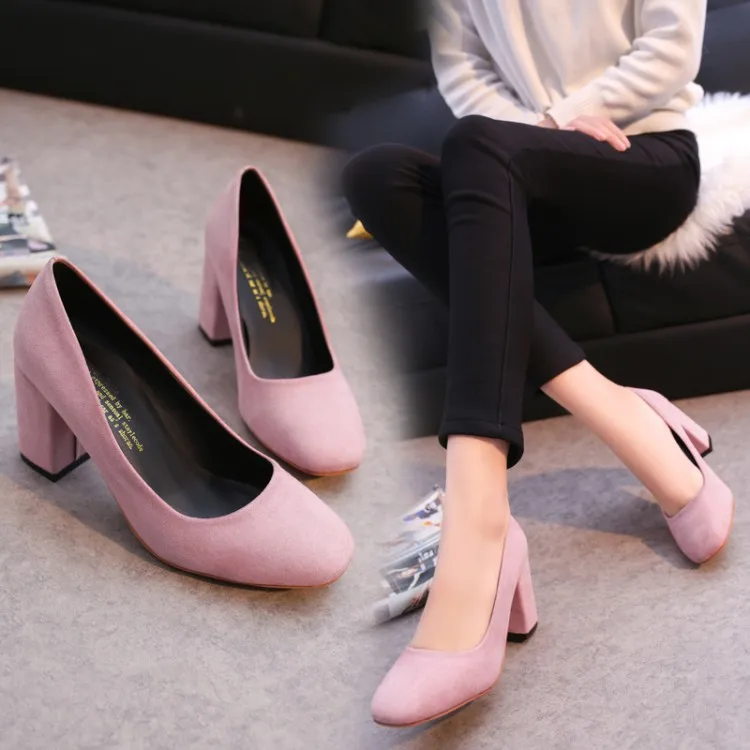 2017 square toe high heeled shoes bridesmaid nude color velvet shallow mouth high heel spring autumn