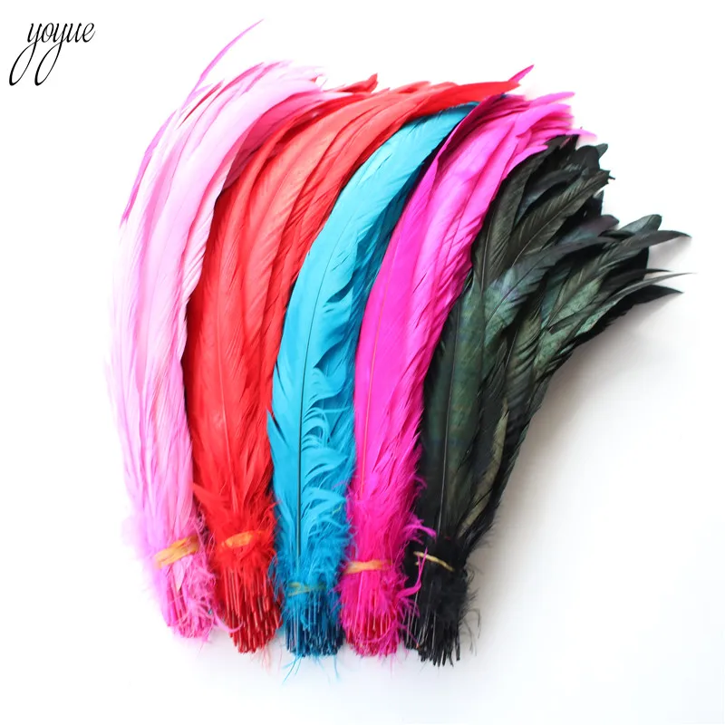 100PCS 25-30CM Natural Rooster Tail Feathers Colorful Cheap Feather For Decoration Craft DIY Party Props Accessories | Дом и сад