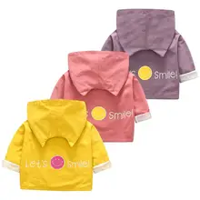 Famuka/весенне-осеннее пальто для маленьких девочек милое ветрозащитное пальто с капюшоном и рисунком для новорожденных верхняя одежда на молнии для малышей, куртка одежда для детей